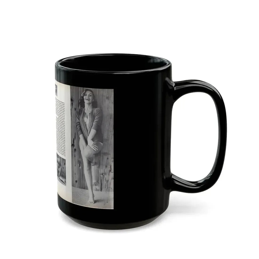 Dawn Richard #53 - [Pages 64 & 65] Including Pages 1 & 2 of 2 with, 4 B&W Photos, Article & Captions from Sir Knight Vol. 1 No. 5 Mag. '58 (Vintage Female Icon) Black Coffee Mug - Go Mug Yourself