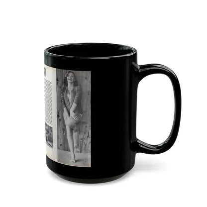 Dawn Richard #53 - [Pages 64 & 65] Including Pages 1 & 2 of 2 with, 4 B&W Photos, Article & Captions from Sir Knight Vol. 1 No. 5 Mag. '58 (Vintage Female Icon) Black Coffee Mug - Go Mug Yourself