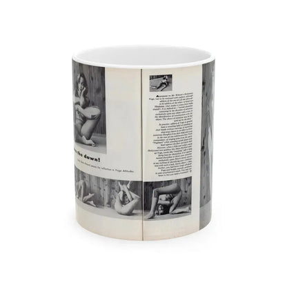 Dawn Richard #53 - [Pages 64 & 65] Including Pages 1 & 2 of 2 with, 4 B&W Photos, Article & Captions from Sir Knight Vol. 1 No. 5 Mag. '58 (Vintage Female Icon) White Coffee Mug 11oz - Go Mug Yourself