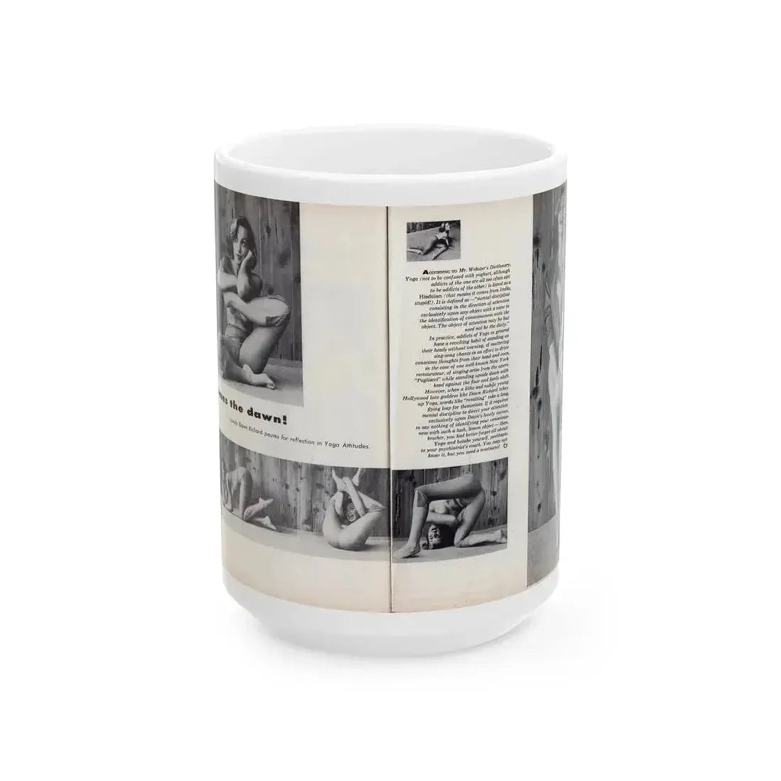 Dawn Richard #53 - [Pages 64 & 65] Including Pages 1 & 2 of 2 with, 4 B&W Photos, Article & Captions from Sir Knight Vol. 1 No. 5 Mag. '58 (Vintage Female Icon) White Coffee Mug 15oz - Go Mug Yourself