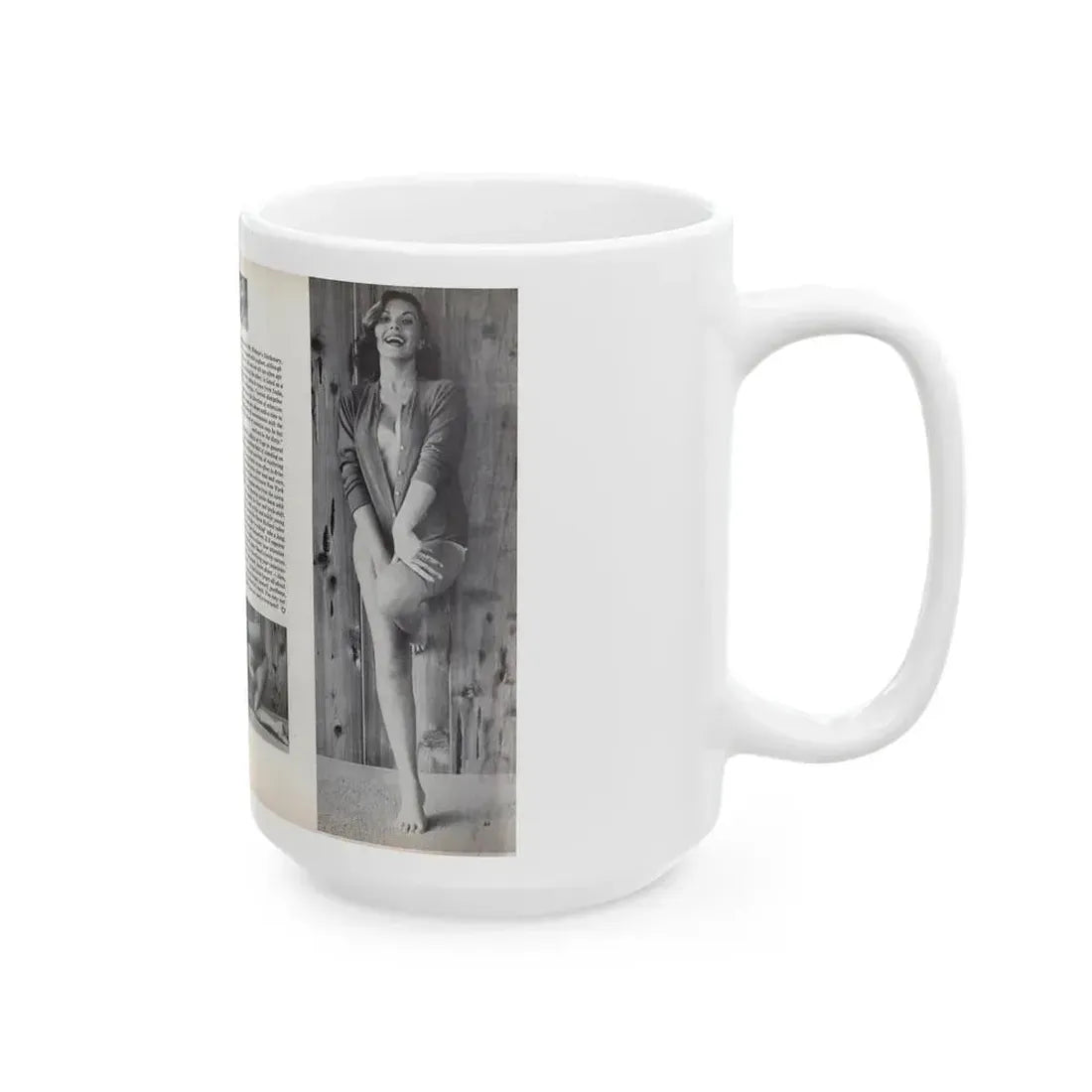 Dawn Richard #53 - [Pages 64 & 65] Including Pages 1 & 2 of 2 with, 4 B&W Photos, Article & Captions from Sir Knight Vol. 1 No. 5 Mag. '58 (Vintage Female Icon) White Coffee Mug - Go Mug Yourself