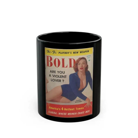 Dawn Richard #57 - Bold Pocket Mag. April '59 Cover (Vintage Female Icon) Black Coffee Mug 11oz - Go Mug Yourself