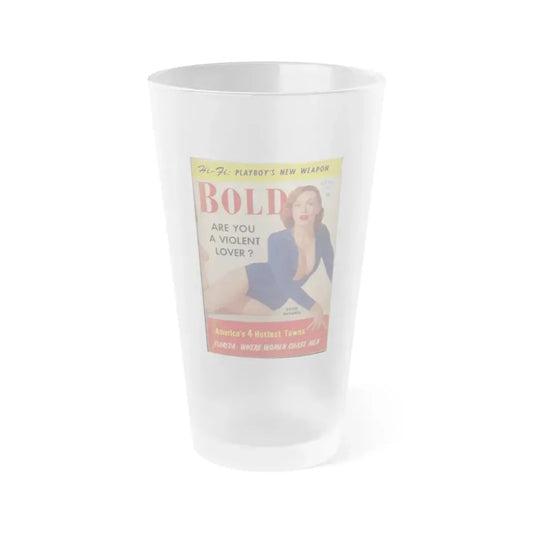 Dawn Richard #57 - Bold Pocket Mag. April '59 Cover (Vintage Female Icon) Frosted Pint Glass 16oz 16oz Frosted - Go Mug Yourself