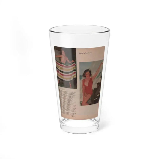 Dawn Richard #62 - Pages 19 Including Pages 2 of 3 with, 2 Color Photos & Article from Cavalier Mag. Feb. '59 (Vintage Female Icon) Pint Glass 16oz 16oz - Go Mug Yourself