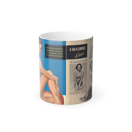 Dawn Richard #64 - [Pages 38 & 39] Pages 1 & 2 of 2 with, 1 Color Full Page+3 B&W Photos & Captions from GALA Mag. Jan. '59 (Vintage Female Icon) Color Changing Mug 11oz 11oz - Go Mug Yourself