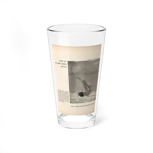 Dawn Richard #67 - Pages 9 Including 1 Page & 1 B&W Photo with Article & Caption from DUDE Mag. '57 (Vintage Female Icon) Pint Glass 16oz 16oz - Go Mug Yourself