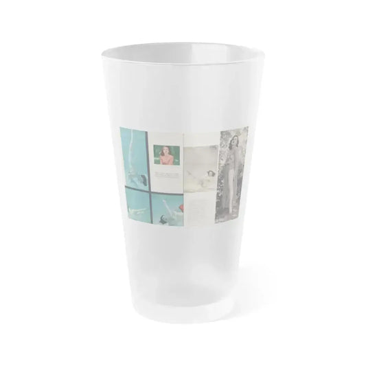 Dawn Richard #69 - Pages 10 & 11 Including 2 Pages, 6 Photos 3 Color & 2 B&W with, Caption & rest of article from DUDE Mag. '57 (Vintage Female Icon) Frosted Pint Glass 16oz 16oz Frosted - Go Mug Yourself