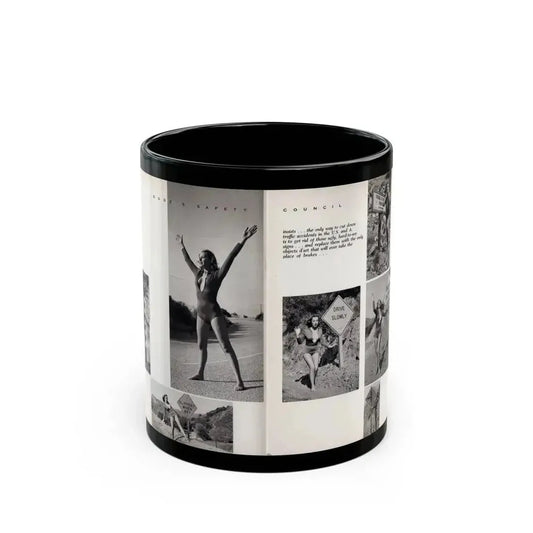 Dawn Richard #70 - [Pages 66 & 67] Including 2 Pages & 7 B&W Photos with Caption from DUDE Mag. '57 1 (Vintage Female Icon) Black Coffee Mug 11oz - Go Mug Yourself