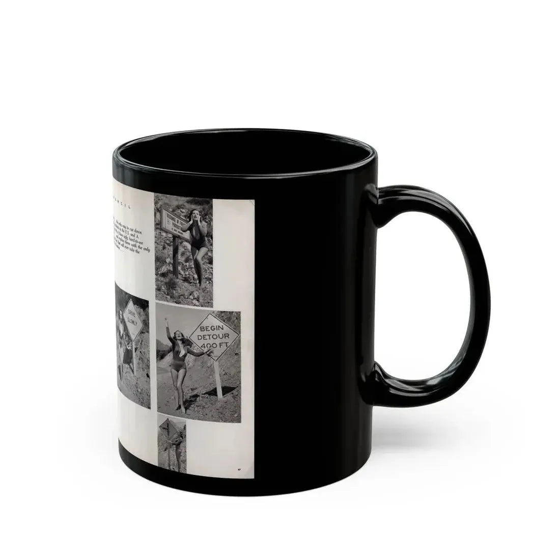 Dawn Richard #70 - [Pages 66 & 67] Including 2 Pages & 7 B&W Photos with Caption from DUDE Mag. '57 1 (Vintage Female Icon) Black Coffee Mug - Go Mug Yourself