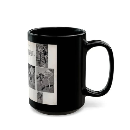 Dawn Richard #70 - [Pages 66 & 67] Including 2 Pages & 7 B&W Photos with Caption from DUDE Mag. '57 1 (Vintage Female Icon) Black Coffee Mug - Go Mug Yourself