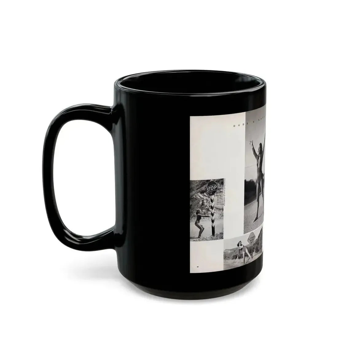Dawn Richard #70 - [Pages 66 & 67] Including 2 Pages & 7 B&W Photos with Caption from DUDE Mag. '57 1 (Vintage Female Icon) Black Coffee Mug - Go Mug Yourself