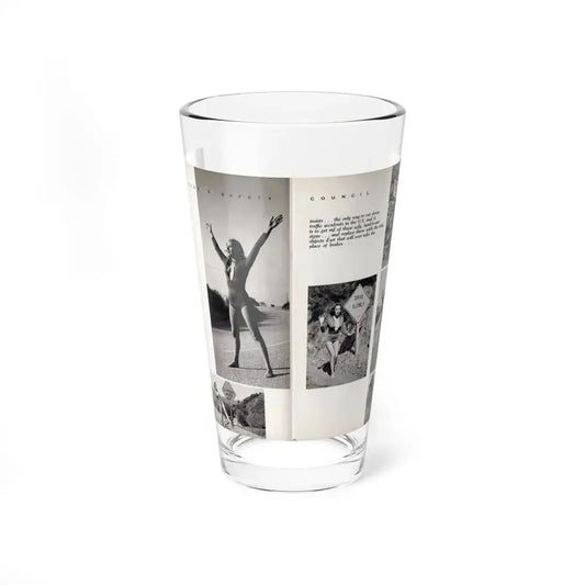 Dawn Richard #70 - Pages 66 & 67 Including 2 Pages & 7 B&W Photos with Caption from DUDE Mag. '57 1 (Vintage Female Icon) Pint Glass 16oz 16oz - Go Mug Yourself