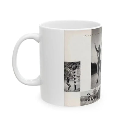 Dawn Richard #70 - [Pages 66 & 67] Including 2 Pages & 7 B&W Photos with Caption from DUDE Mag. '57 1 (Vintage Female Icon) White Coffee Mug - Go Mug Yourself