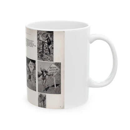 Dawn Richard #70 - [Pages 66 & 67] Including 2 Pages & 7 B&W Photos with Caption from DUDE Mag. '57 1 (Vintage Female Icon) White Coffee Mug - Go Mug Yourself