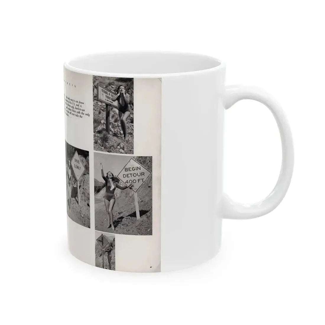 Dawn Richard #70 - [Pages 66 & 67] Including 2 Pages & 7 B&W Photos with Caption from DUDE Mag. '57 1 (Vintage Female Icon) White Coffee Mug - Go Mug Yourself