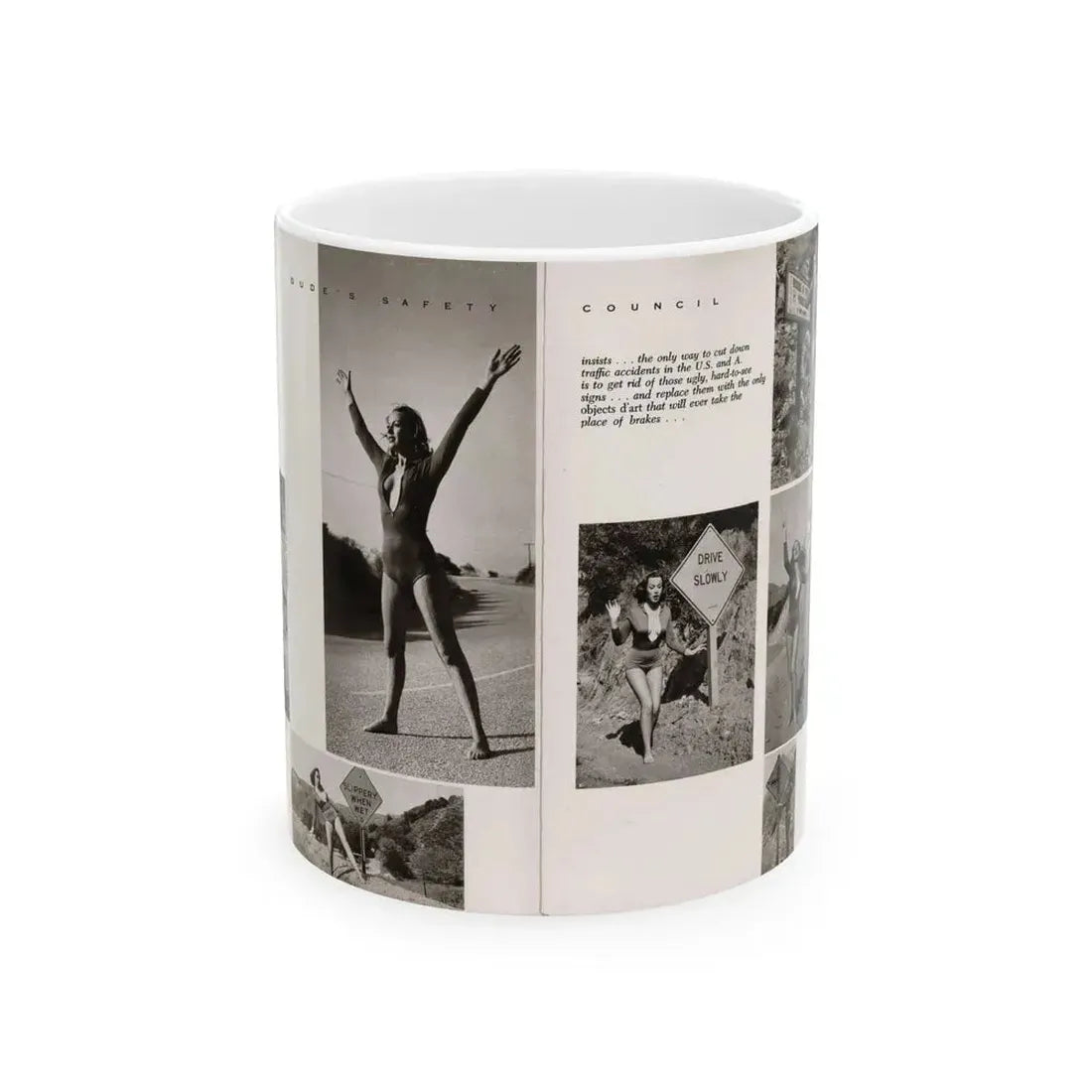 Dawn Richard #70 - [Pages 66 & 67] Including 2 Pages & 7 B&W Photos with Caption from DUDE Mag. '57 (Vintage Female Icon) White Coffee Mug 11oz - Go Mug Yourself
