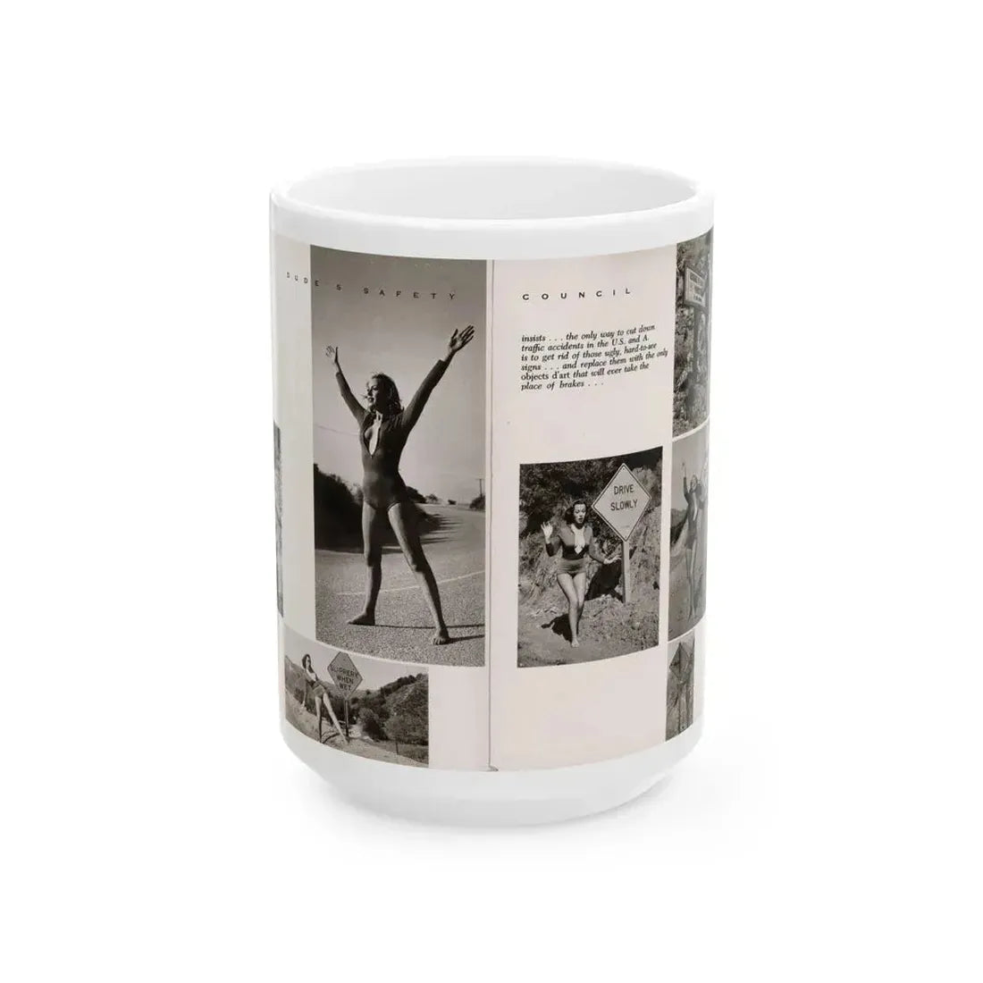 Dawn Richard #70 - [Pages 66 & 67] Including 2 Pages & 7 B&W Photos with Caption from DUDE Mag. '57 (Vintage Female Icon) White Coffee Mug 15oz - Go Mug Yourself