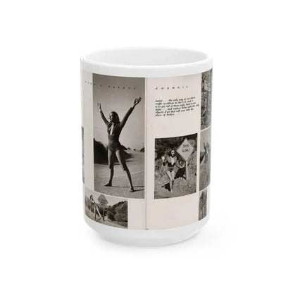 Dawn Richard #70 - [Pages 66 & 67] Including 2 Pages & 7 B&W Photos with Caption from DUDE Mag. '57 (Vintage Female Icon) White Coffee Mug 15oz - Go Mug Yourself