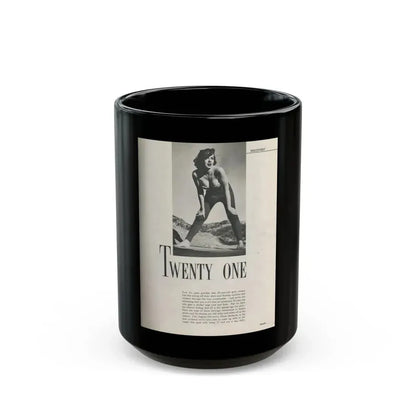 Dawn Richard #72 - [Pages 23] Including Pages 2 of 5 with, 1 B&W Photo & Article from Swank Magazine Aug. '57 (Vintage Female Icon) Black Coffee Mug 15oz - Go Mug Yourself