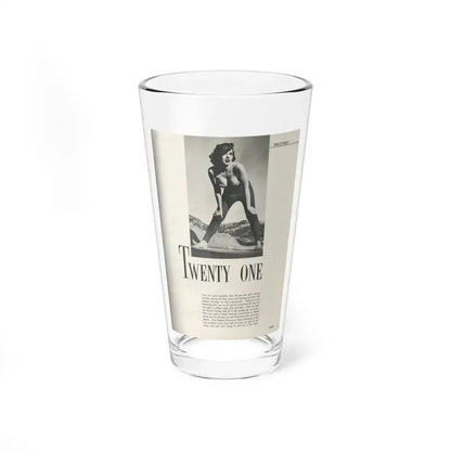 Dawn Richard #72 - Pages 23 Including Pages 2 of 5 with, 1 B&W Photo & Article from Swank Magazine Aug. '57 (Vintage Female Icon) Pint Glass 16oz 16oz - Go Mug Yourself