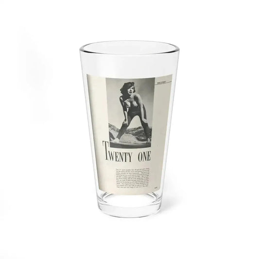 Dawn Richard #72 - Pages 23 Including Pages 2 of 5 with, 1 B&W Photo & Article from Swank Magazine Aug. '57 (Vintage Female Icon) Pint Glass 16oz 16oz - Go Mug Yourself
