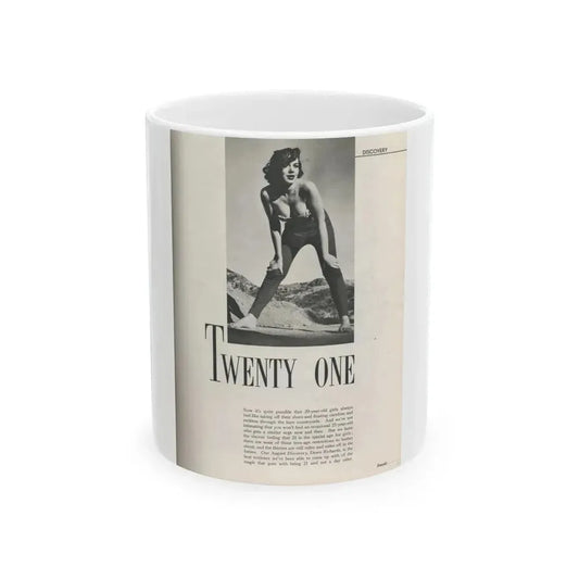 Dawn Richard #72 - [Pages 23] Including Pages 2 of 5 with, 1 B&W Photo & Article from Swank Magazine Aug. '57 (Vintage Female Icon) White Coffee Mug 11oz - Go Mug Yourself