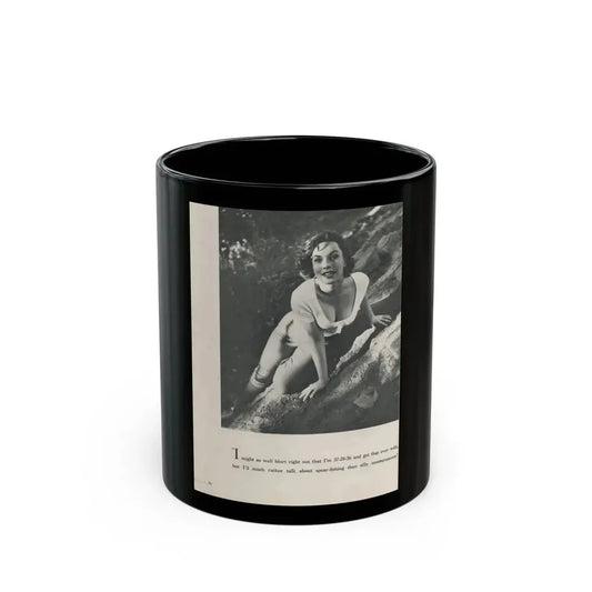 Dawn Richard #73 - [Pages 24] Including Pages 3 of 5 with, 1 B&W Photo & Caption from Swank Magazine Aug. '57 (Vintage Female Icon) Black Coffee Mug 11oz - Go Mug Yourself