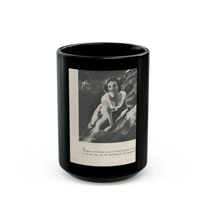 Dawn Richard #73 - [Pages 24] Including Pages 3 of 5 with, 1 B&W Photo & Caption from Swank Magazine Aug. '57 (Vintage Female Icon) Black Coffee Mug 15oz - Go Mug Yourself