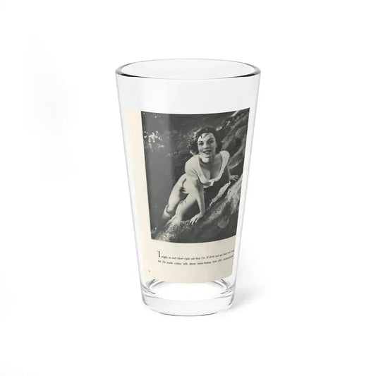 Dawn Richard #73 - Pages 24 Including Pages 3 of 5 with, 1 B&W Photo & Caption from Swank Magazine Aug. '57 (Vintage Female Icon) Pint Glass 16oz 16oz - Go Mug Yourself