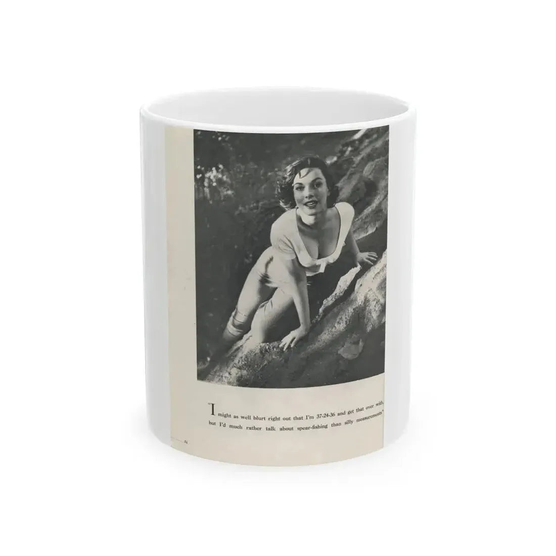 Dawn Richard #73 - [Pages 24] Including Pages 3 of 5 with, 1 B&W Photo & Caption from Swank Magazine Aug. '57 (Vintage Female Icon) White Coffee Mug 11oz - Go Mug Yourself