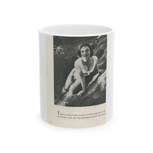 Dawn Richard #73 - [Pages 24] Including Pages 3 of 5 with, 1 B&W Photo & Caption from Swank Magazine Aug. '57 (Vintage Female Icon) White Coffee Mug 11oz - Go Mug Yourself