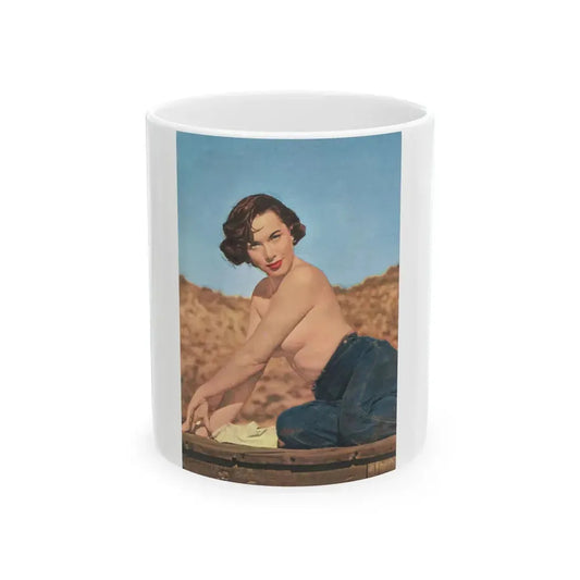 Dawn Richard #75 - [Pages 26] Including Pages 5 of 5 with, 1 Color Photo from Swank Magazine Aug. '57 (Vintage Female Icon) White Coffee Mug 11oz - Go Mug Yourself