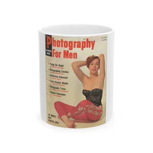 Dawn Richard #76 - Dawn in Color on Photography For Men - Glamour Issue Mag. July '58 Cover (Vintage Female Icon) White Coffee Mug 11oz - Go Mug Yourself