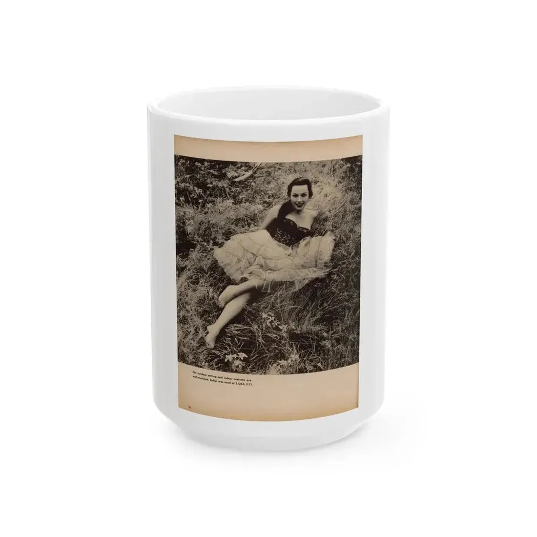Dawn Richard #77 - [Pages 50] Including 1 B&W Photo & Caption from Photography For Men - Glamour Issue Mag. July '58 (Vintage Female Icon) White Coffee Mug 15oz - Go Mug Yourself
