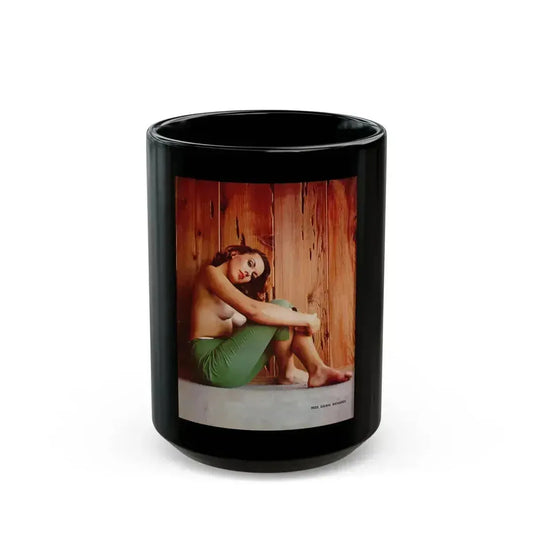 Dawn Richard #78 - 1 Color Page side view topless from High July 1959 Magazine (Vintage Female Icon) Black Coffee Mug 15oz - Go Mug Yourself