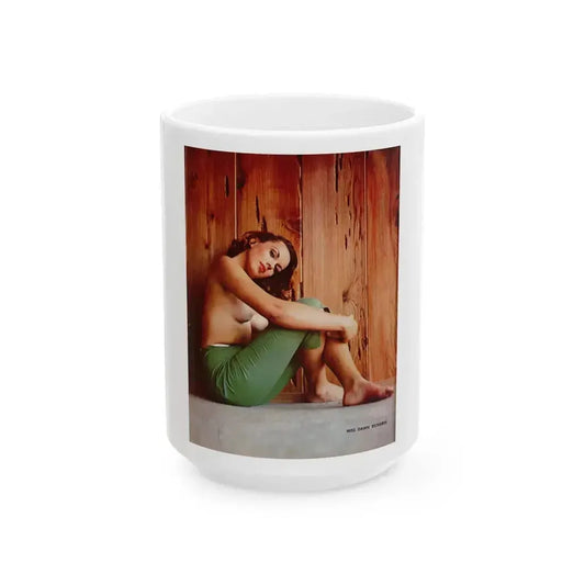 Dawn Richard #78 - 1 Color Page side view topless from High July 1959 Magazine (Vintage Female Icon) White Coffee Mug 15oz - Go Mug Yourself