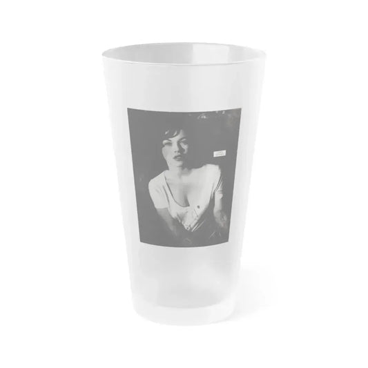 Dawn Richard #79 - Bachelor Pin-Ups Issue #01 Mag. '57 - 1 B&W Photo reverse side of back cover (Vintage Female Icon) Frosted Pint Glass 16oz 16oz Frosted - Go Mug Yourself