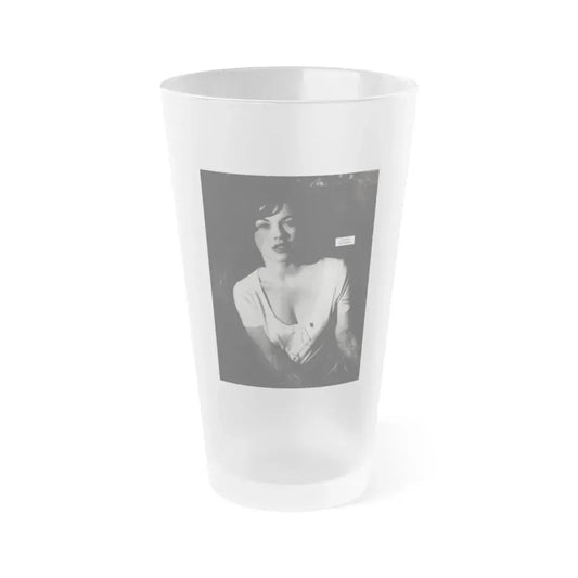 Dawn Richard #79 - Bachelor Pin-Ups Issue #01 Mag. '57 - 1 B&W Photo reverse side of back cover (Vintage Female Icon) Frosted Pint Glass 16oz 16oz Frosted - Go Mug Yourself