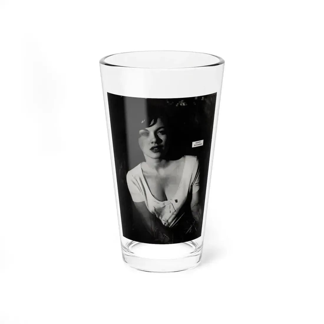 Dawn Richard #79 - Bachelor Pin-Ups Issue #01 Mag. '57 - 1 B&W Photo reverse side of back cover (Vintage Female Icon) Pint Glass 16oz 16oz - Go Mug Yourself
