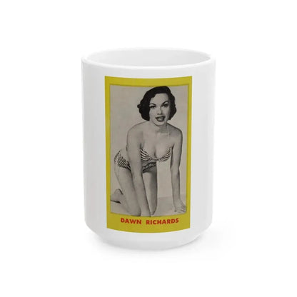Dawn Richard #80 - Dawn on back of PICTURE SCOPE Digest Mag. May '57 (Vintage Female Icon) White Coffee Mug 15oz - Go Mug Yourself