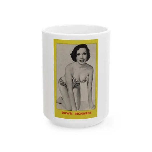 Dawn Richard #80 - Dawn on back of PICTURE SCOPE Digest Mag. May '57 (Vintage Female Icon) White Coffee Mug 15oz - Go Mug Yourself