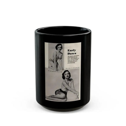 Dawn Richard #82 - [Pages 72] Including Pages 2 of 2 with, 2 B&W Pin-Up Photos plus 3 Caption from PICTURE SCOPE Digest Mag. May '57 (Vintage Female Icon) Black Coffee Mug 15oz - Go Mug Yourself