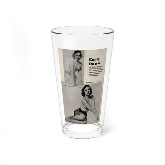 Dawn Richard #82 - Pages 72 Including Pages 2 of 2 with, 2 B&W Pin-Up Photos plus 3 Caption from PICTURE SCOPE Digest Mag. May '57 (Vintage Female Icon) Pint Glass 16oz 16oz - Go Mug Yourself