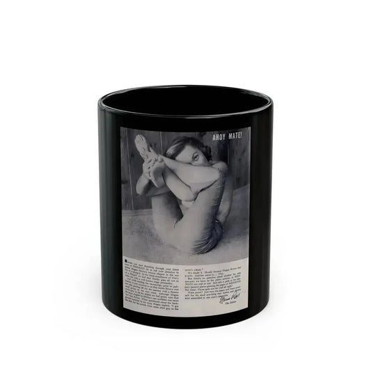 Dawn Richard #83 - Dawn on inside cover here also back with, 5 Page Spread from Mermaid Mag. Vol. 1 No. 3 '58 (Vintage Female Icon) Black Coffee Mug 11oz - Go Mug Yourself