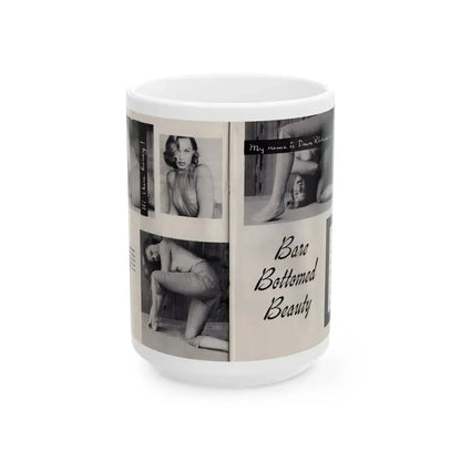 Dawn Richard #84 - [Pages 40 & 41] Including Pages 1 & 2 of 5 with, 4 B&W Photos & Captions from Mermaid Mag. Vol. 1 No. 3 '58 (Vintage Female Icon) White Coffee Mug 15oz - Go Mug Yourself