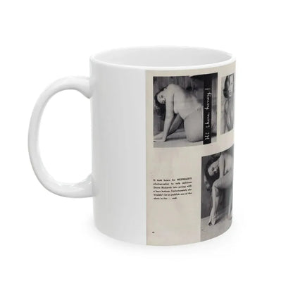Dawn Richard #84 - [Pages 40 & 41] Including Pages 1 & 2 of 5 with, 4 B&W Photos & Captions from Mermaid Mag. Vol. 1 No. 3 '58 (Vintage Female Icon) White Coffee Mug - Go Mug Yourself