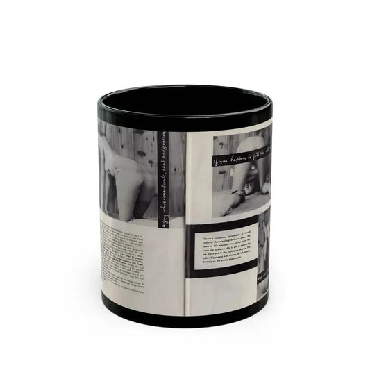 Dawn Richard #85 - [Pages 42 & 43] Including Pages 3 & 4 of 5 with, 3 B&W Photos, Article & Captions from Mermaid Mag. Vol. 1 No. 3 '58 (Vintage Female Icon) Black Coffee Mug 11oz - Go Mug Yourself