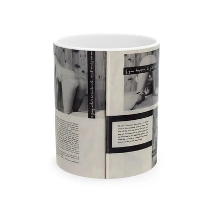 Dawn Richard #85 - [Pages 42 & 43] Including Pages 3 & 4 of 5 with, 3 B&W Photos, Article & Captions from Mermaid Mag. Vol. 1 No. 3 '58 (Vintage Female Icon) White Coffee Mug 11oz - Go Mug Yourself