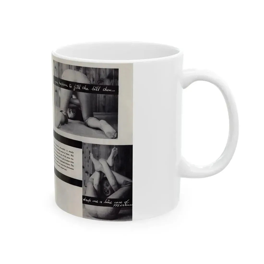 Dawn Richard #85 - [Pages 42 & 43] Including Pages 3 & 4 of 5 with, 3 B&W Photos, Article & Captions from Mermaid Mag. Vol. 1 No. 3 '58 (Vintage Female Icon) White Coffee Mug - Go Mug Yourself