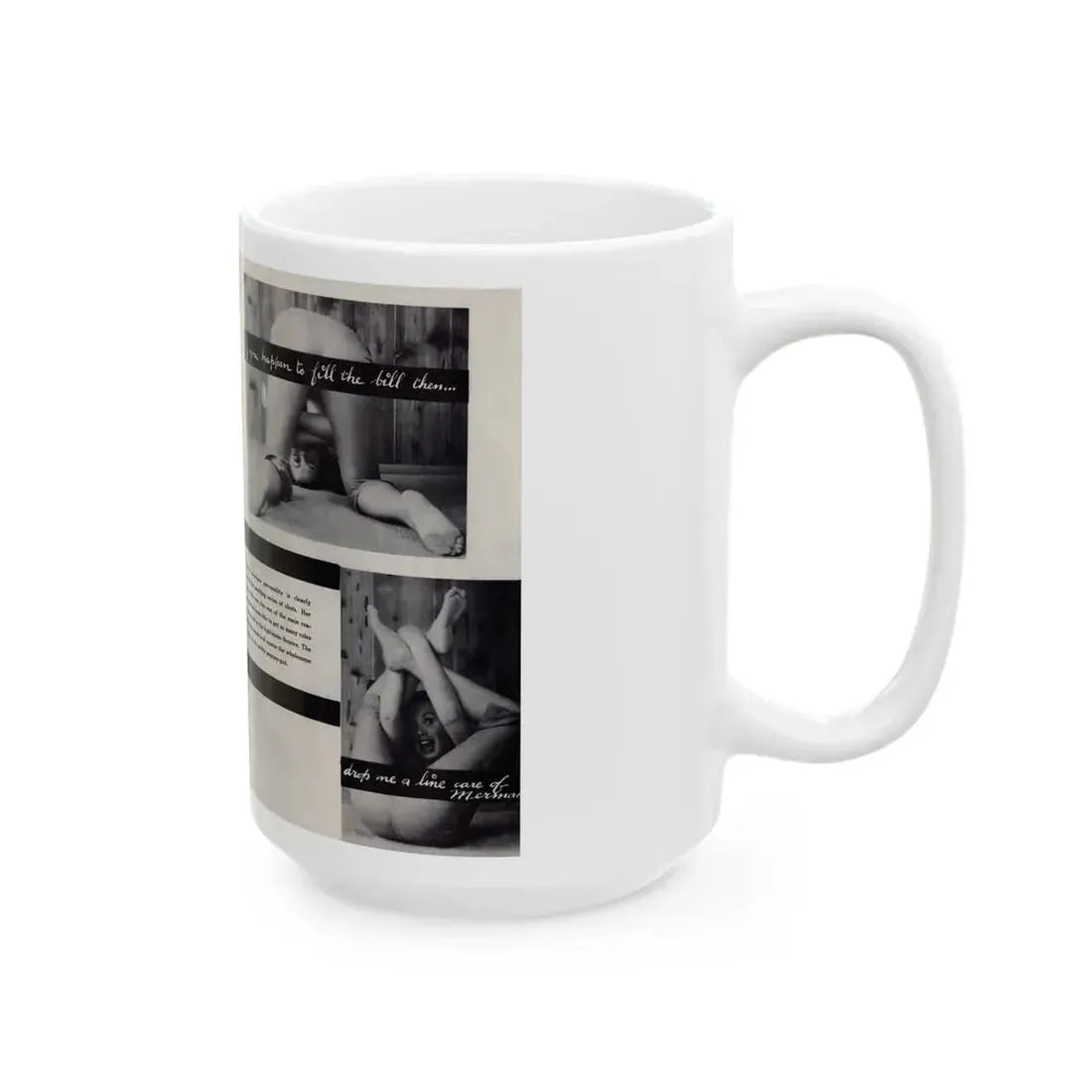 Dawn Richard #85 - [Pages 42 & 43] Including Pages 3 & 4 of 5 with, 3 B&W Photos, Article & Captions from Mermaid Mag. Vol. 1 No. 3 '58 (Vintage Female Icon) White Coffee Mug - Go Mug Yourself